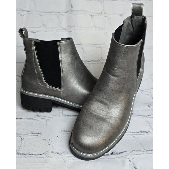 Seven7 Billie Chelsea Ankle Boots Size 11 Gray Chunky Pull On Whimsigoth - Picture 1 of 10